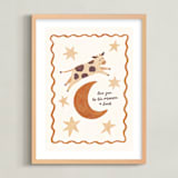 "Love You to the Mooon and Back" - Art Print in Golden Brown by Sabrina Excene - Framed