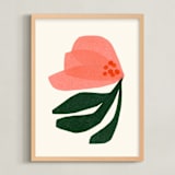 "Dancing Florals 3" - Art Print in Flamingo by Carrie Moradi - Framed