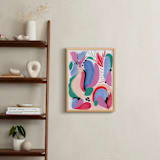 "Abstract story" - Art Print in Pink red by FERNANDA MARTINEZ - In a Room