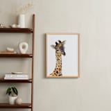 "Baby Animal Friends: Giraffe" - Art Print in Brown Giraffe Spots by Jieun K Rasband - In a Room