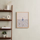 "Lobster Boat & Buoy 1" - Art Print in Blue by Allison Ross - In a Room