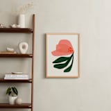"Dancing Florals 3" - Art Print in Flamingo by Carrie Moradi - In a Room