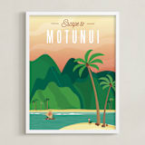 "Escape to Motunui" - Art Print in Sunset by Erica Krystek - Framed