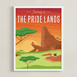 "Journey to the Disney's Pride Lands" - Art Print in sunset by Erica Krystek - Framed