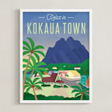 "Relax in Disney's Kokaua Town" - Art Print in Palm by Erica Krystek - Framed