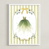 "Disney Princess Tiana Dress-Up" - Art Print in Green by Kamala Nahas - Framed