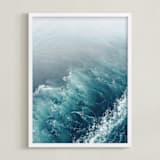 "Marbled Wake" - Art Print in Ocean Blue by studio SYLVO - Framed