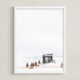 "High Country Home" - Art Print in Snow by Jamie Lollback - Framed