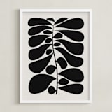 "Black Plant I" - Art Print in Moon White by Alisa Galitsyna - Framed