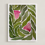 "Seeking balance" - Art Print in Forest Green by Rushmi - Framed