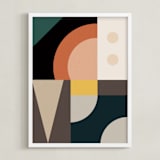 "Mid Century Jungle I" - Art Print in Jade by Maria Alou - Framed