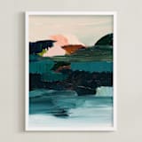 "Curacao" - Art Print in Turquoise blue by Caryn Owen - Framed