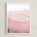 "Mountain Range" - Art Print in Beige Pink by Sadie Holden - Framed