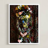 "Shes Blooming" - Art Print in Magical Rose by Theresa Bear - Framed