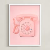 "0 is for operator." - Art Print in Strawberry Shortcake Pink by Alicia Abla - Framed