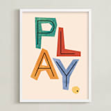 "Creative Play" - Art Print in Cream by Nazia Hyder - Framed