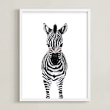 "baby animal.zebra" - Art Print in black by Cass Loh - Framed