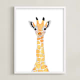 "baby animal.giraffe" - Art Print in merigold by Cass Loh - Framed