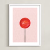 "Lolli Pop" - Art Print in bubblegum by Maja Cunningham - Framed