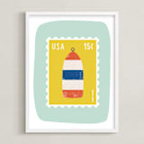 "Oh Buoy" - Art Print in Seafoam by Nadia Hassan - Framed