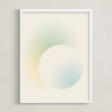 "Light of the Moon" - Art Print in Light Blue by Sarah Lund - Framed