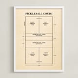 "Pickleball Posters 1" - Art Print in Backhand Black by Jayne Alfieri - Framed