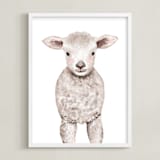 "Baby Animal Sheep" - Art Print in Cotton by Cass Loh - Framed