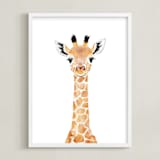 "Baby Giraffe 2" - Art Print in nacho cheese by Cass Loh - Framed