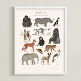 "Africa, endangered animals" - Art Print in Ivory by Sabrin Deirani - Framed