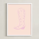 "Cowgirl I" - Art Print in Rose Petal Pink by Gwen - Framed