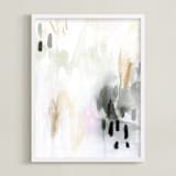 "Ever Softly" - Art Print in Charcoal by Melanie Severin - Framed