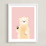"So Beary Sweet" - Art Print in Bubblegum by Mollie Bohannon - Framed