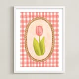 "My Little Tulip" - Art Print in Apricot by Kate Vories - Framed
