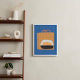"Rotisserie Chicken" - Art Print in Navy Blue by Elliot Stokes - In a Room