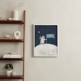 "Love You to The Moon" - Personalized Art Print in Space by Teju Reval - In a Room