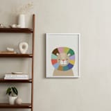"Quilted Lion" - Art Print in Rainbow by Kelly Watkins - In a Room
