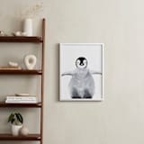 "Baby Animal Penguin" - Art Print in Antarctic Grey by Cass Loh - In a Room