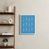 "Nadadoras" - Art Print in Pool Blue by Nieves Herranz - In a Room