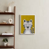"White Bengal Tiger" - Art Print in Spicy Mustard by 2birdstone - In a Room