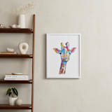 "Mr. Giraffe" - Art Print in Cotton Candy by Makewells - In a Room