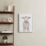 "Baby Animal Sheep" - Art Print in Cotton by Cass Loh - In a Room
