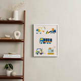 "The Truck Gang" - Art Print in Periwinkle by Kartika Paramita - In a Room