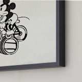 "Mickey is riding the bicycle backwards" - Art Print in Craft by Sumak Studio - Frame Close-up