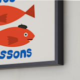 "French Fish" - Art Print in Scarlet by Morgan Kendall - Frame Close-up