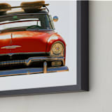 "Surfing Since 1955" - Art Print in Chili Pepper by Carole Crohan - CaroleeXpressions - Frame Close-up
