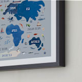 "Nautical Map" - Art Print in Soft Blue by Carrie Cantwell - Frame Close-up