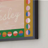 "Wesley" - Personalized Art Print in Blush by Sierra Lee - Frame Close-up