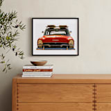 "Surfing Since 1955" - Art Print in Chili Pepper by Carole Crohan - CaroleeXpressions - In a Room