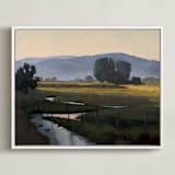 "Peekaboo Stream" - Art Print in Meadow Green by Rachel Nelson - Framed Canvas