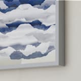 "Metallic mountain silhouette" - Art Print in Faded Blue by Oana Prints - Frame Close-up